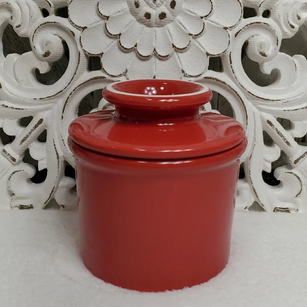 Butter Bell Red Ceramic Butter Crock